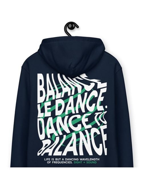 Anchor and Crew Blue Balance Le Dance Disco! Organic Cotton Embroidered Heavyweight Hoodie for men