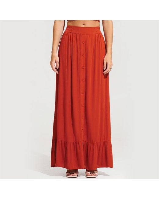 Morrato Bali Orange Sonth Maxi Skirt Burnt Ochre