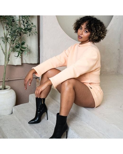 Modrn Studio Natural Neutrals Rose Ultra-Soft Cotton Crop Sweatshirt