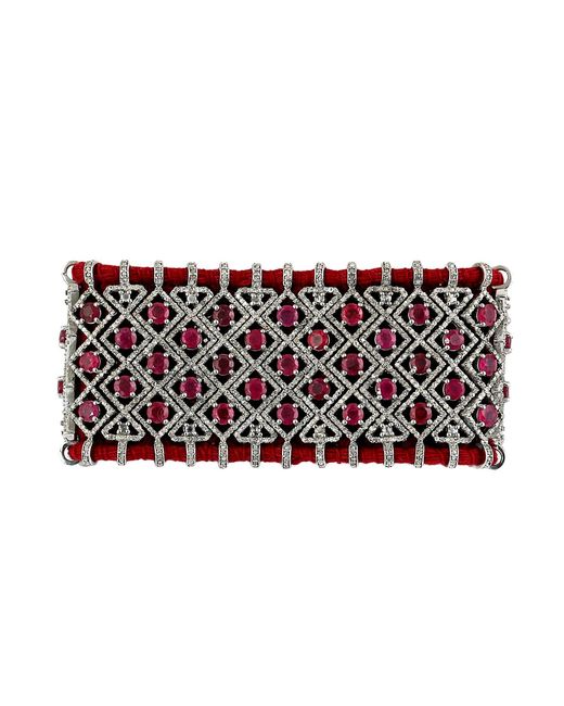 Artisan Red Ruby & Diamond Statement Bracelet