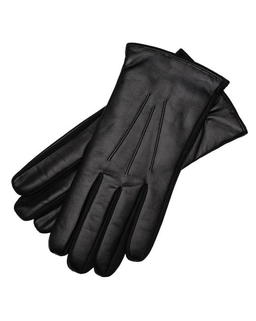 1861 Glove Manufactory Black Sassari Nappa Leather Gloves for men