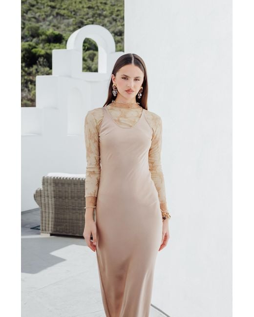 Rave on Trend Natural Neutrals Slip Jumper Dress