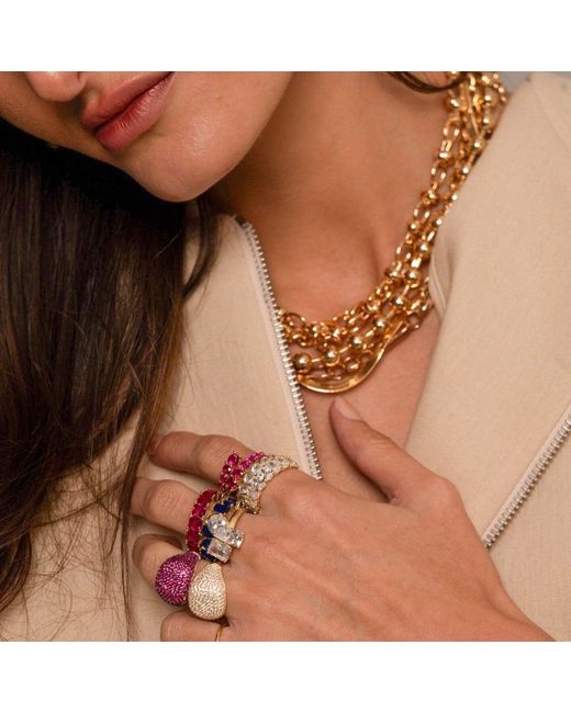 SHYMI Pink Round Coil Ring
