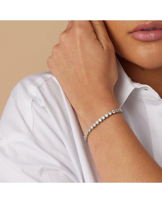 Shabella Nyc Metallic Circle Tennis Adjustable Bracelet