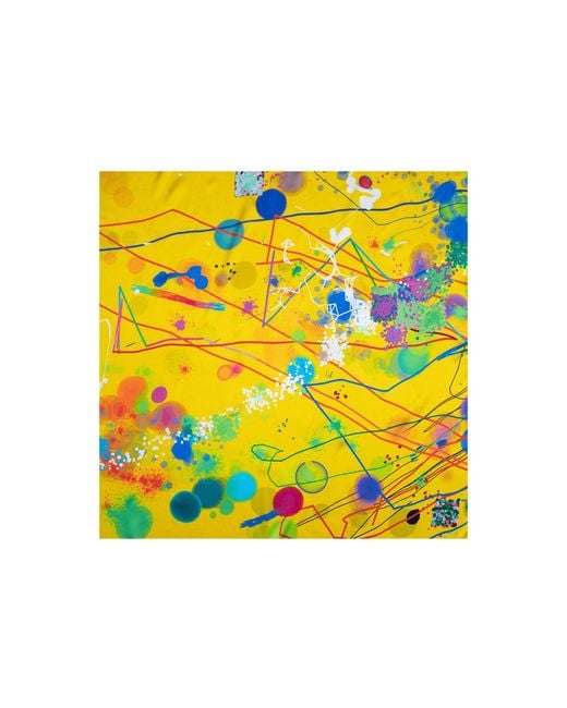Lilia Munn Yellow Yayoi Inspiration Silk Scarf