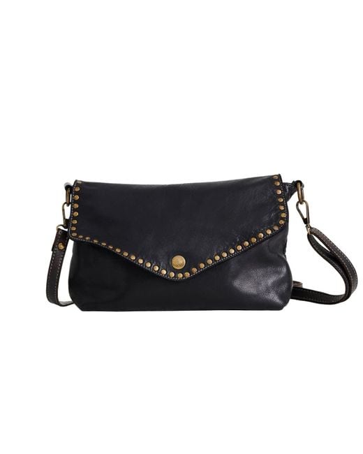 VIDA VIDA Black Luxury Leather Handbag With Studs