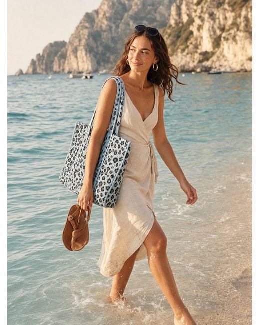 Conscious Yoga Collective Blue The Leopard Tote