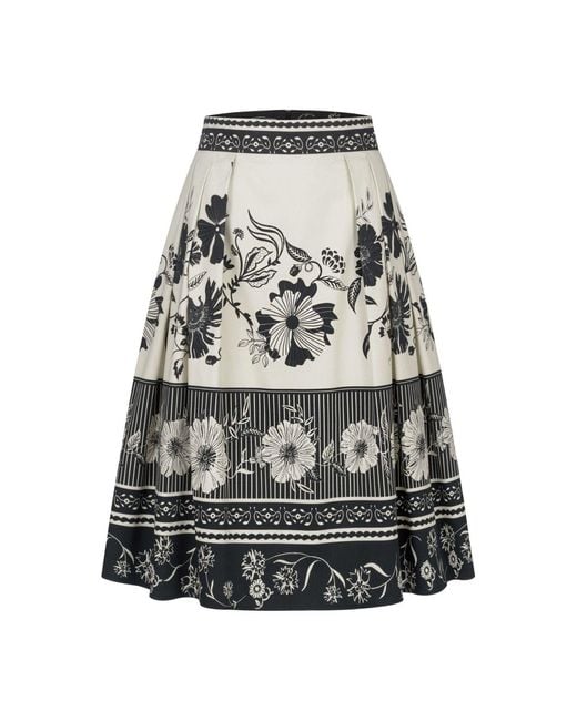 Marianna Déri Black Midi Skirt With Floral Border