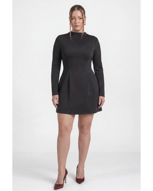 The Gt Atelier Black High Neck Long Sleeve Dress