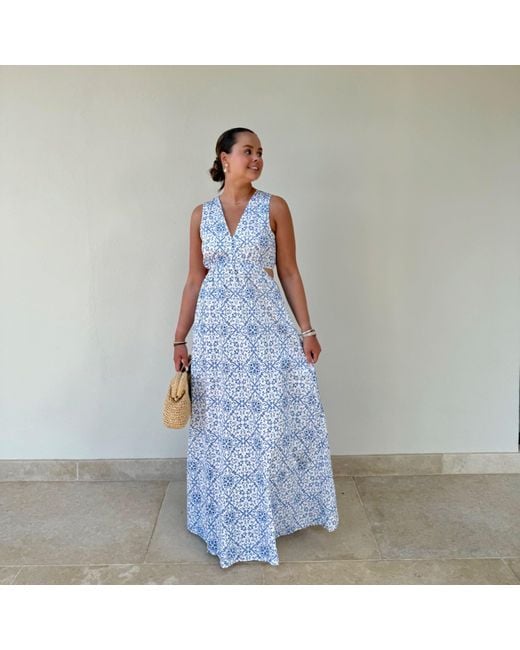 The Etta Collection Blue Augusta Maxi Dress