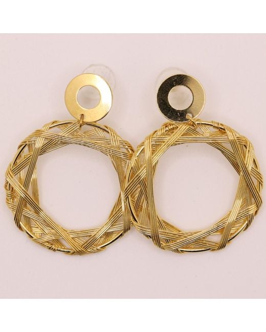 Nart Nature Making Art Metallic The Wheel Hand Twisted Wire Earrings