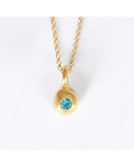 ASSUWA Metallic Aegea Aquamarine Necklace