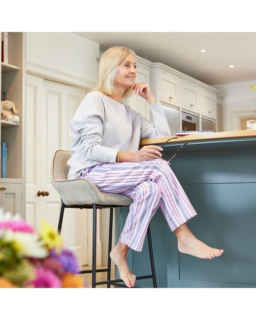 Lounge Purple Organic Brushed Cotton Loungewear Trousers-Pants, And