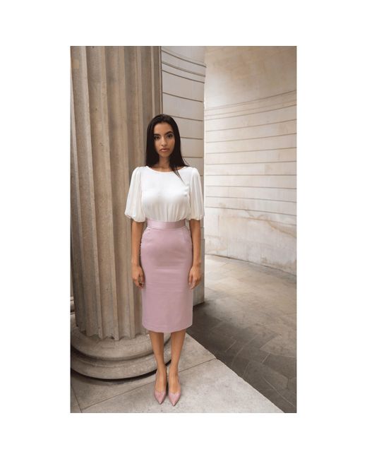 Femponiq Pink Cotton-blend Sateen Pencil Skirt