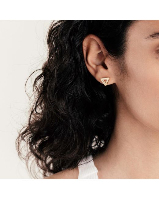 Sheida Farrokhi Metallic Triangle Stud Earrings