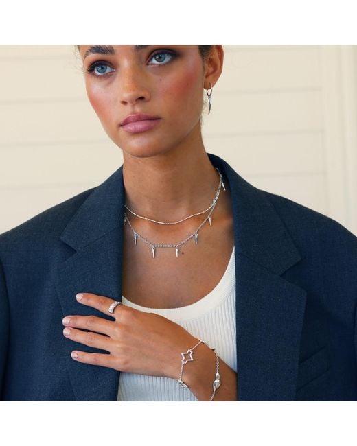 Linda Fiore Metallic Horn Necklace Sterling
