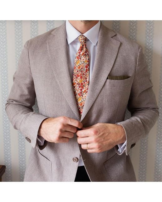 LE COLONEL Red Liberty Squirrel Poppy Tie for men