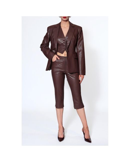 AGGI by HALEWSKI Brown Capri Dakota Chocolate Below Knee Length Pants