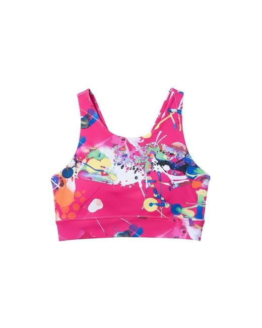 Lilia Munn Pink High Support Racerback Sports Bra–