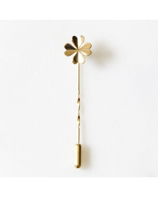 Lee Renee Metallic Lucky Clover Tie Pin/ Twist Tie Pin– for men