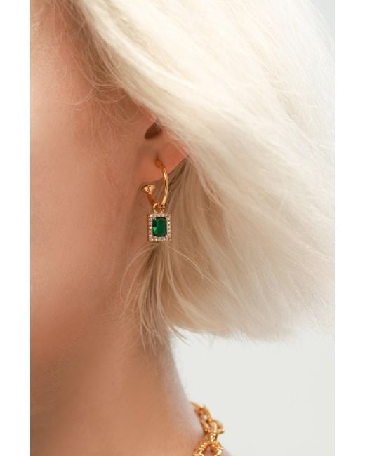 Classicharms Metallic Emerald Hoop Earrings
