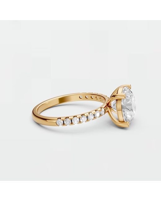 Aya Fine Jewelry Metallic Round Lab Diamond Solitaire Engagement Ring