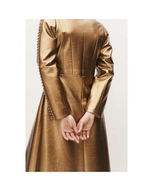 Roqaia Fashion House Brown Golden Armor