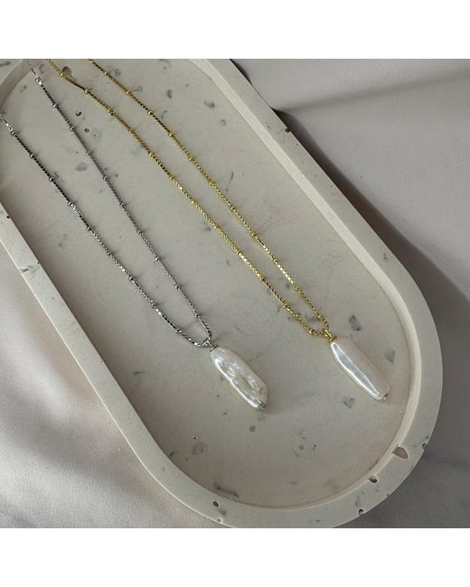 Clemence Wren Metallic Baroque Freshwater Pearl Necklace