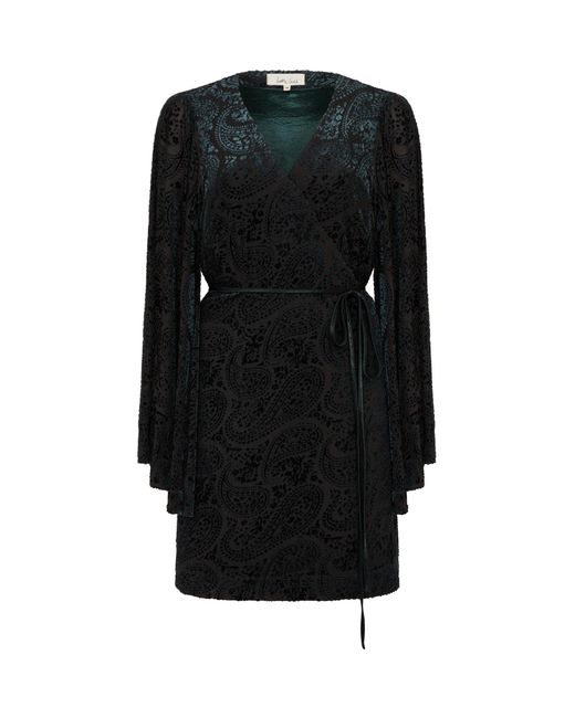 Little Lies Women's Black Siren Devore Wrap Mini Dress Little Lies Women's Black Siren Devore Wrap Mini Dress