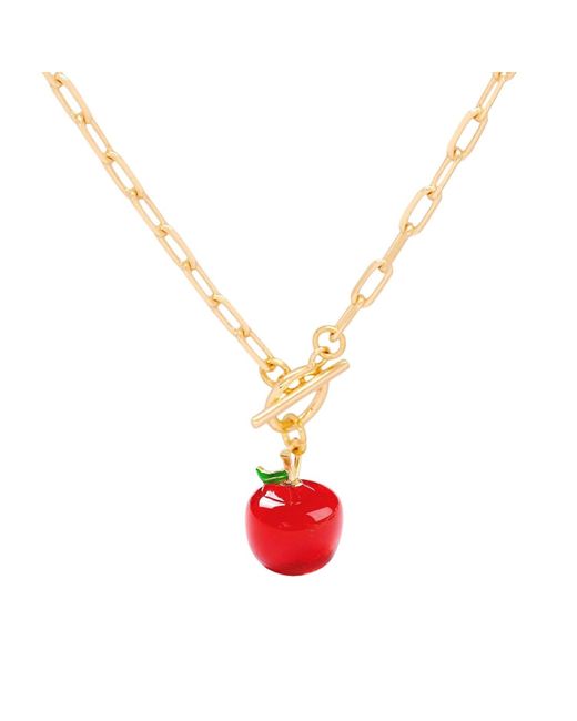 VALERIE CHIC Metallic Apple Ruby Necklace 18K
