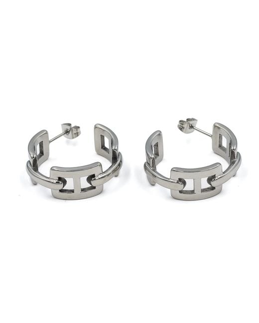 Superdivajewellery Metallic Geo Hoop Earrings
