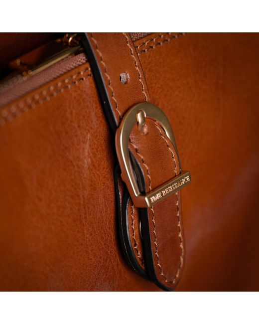 Time Resistance Brown Convertible Leather Backpack Shoulder Bag Cognac
