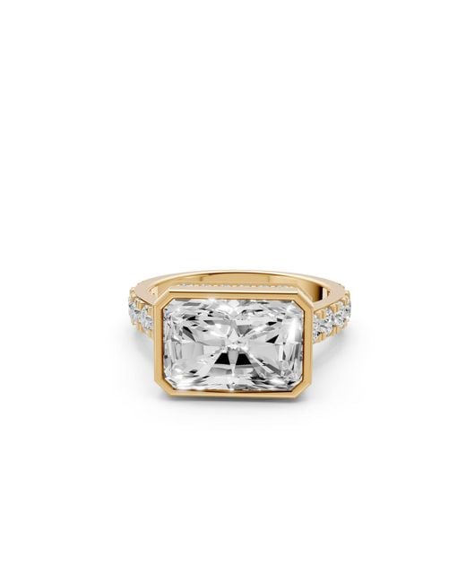 Aya Fine Jewelry White Elara Radiant Cut Lab Grown Diamond Bezel Engagement Ring