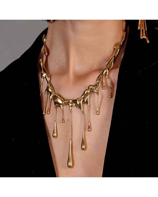 Lucy Quartermaine Metallic Multi Drop Necklace