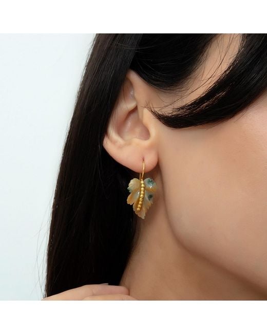 Milou Jewelry Metallic Agate Leaf Earrings