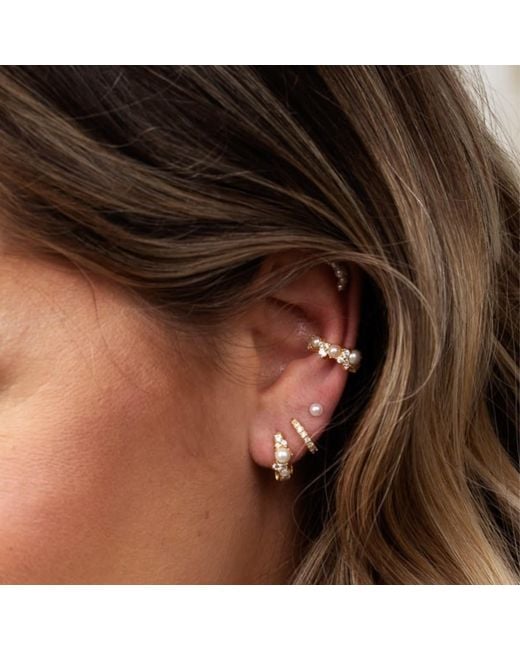 Scream Pretty Metallic Pearl Huggie Earrings