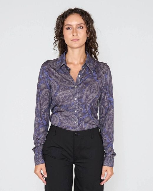 Lords of Harlech Blue Scarlet Merino Shirt