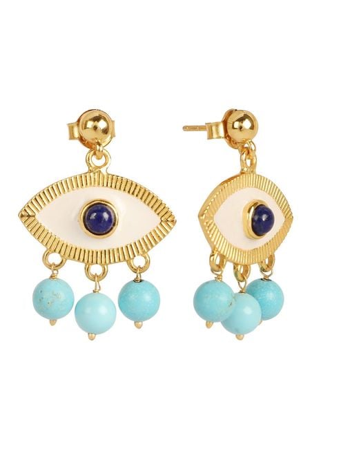 Lila Rasa Blue Evil Eye Earrings