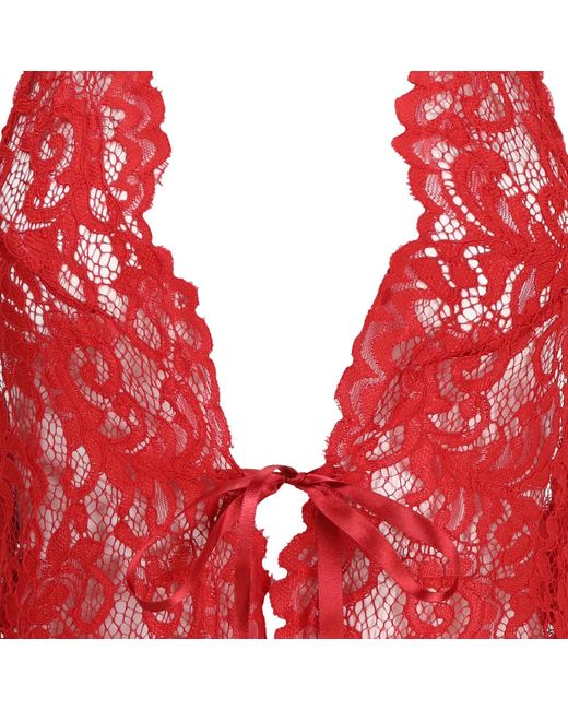 Belle -et-BonBon Red Valentina Bright Cherry Lace Body Valentines Gift Wrapped