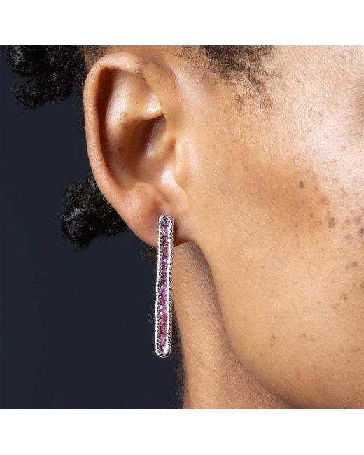 German Kabirski Purple Medea Asymmetric Earrings