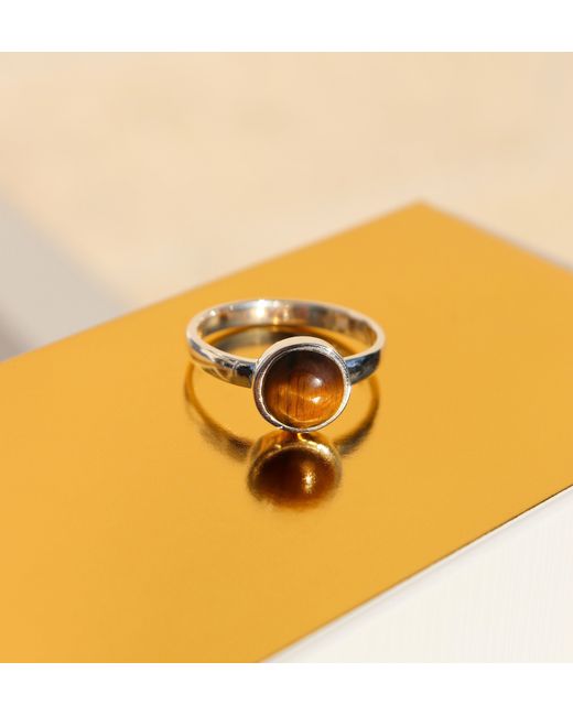 FV Jewellery White La Stèle And Tiger's Eye Circle Ring