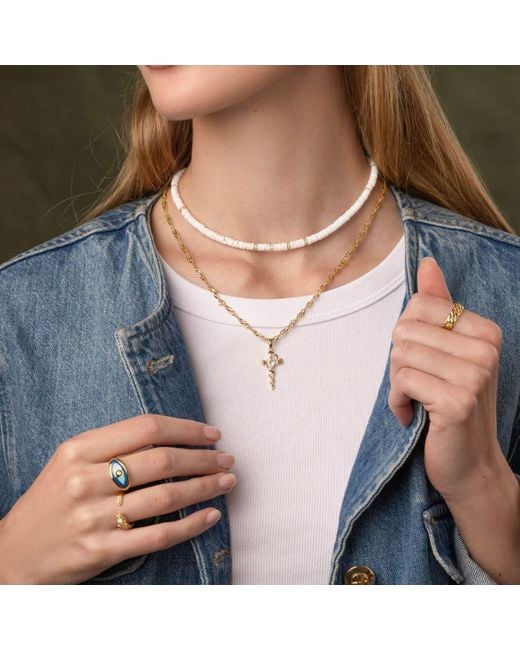 Nialaya Metallic Shell Choker With Details
