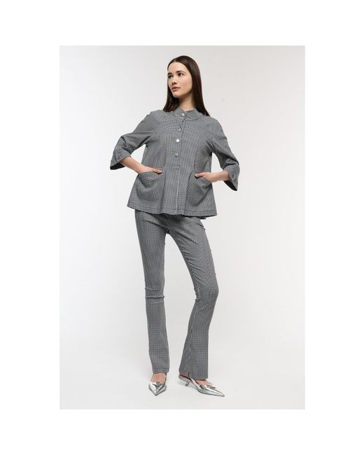 Mirimalist Gray Checked Shirt Jacket