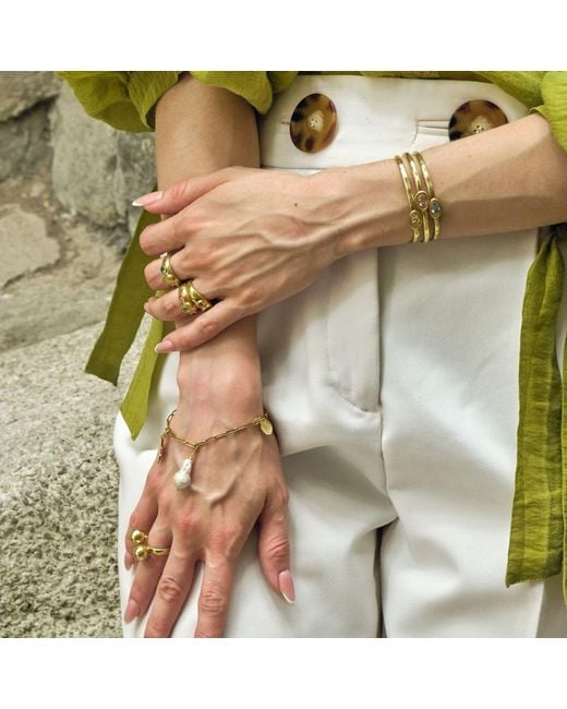 LINYA JEWELLERY Metallic Olivia Stone Handcuff
