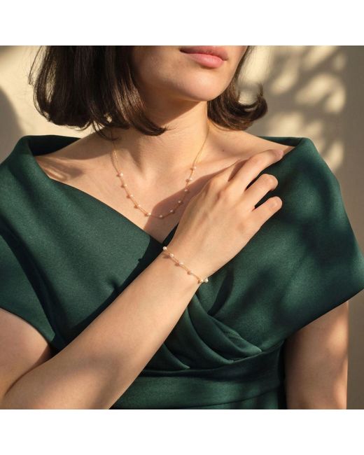 Harfi Metallic 18Ct Vermeil Plated Essential Pearl Bracelet