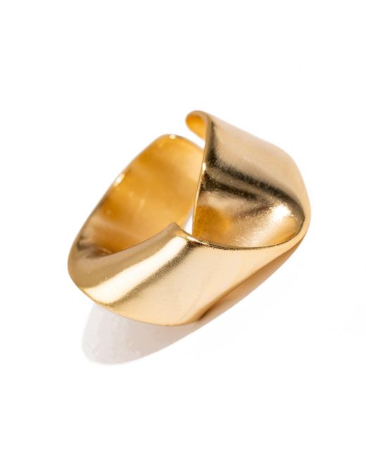 Ebru Jewelry Metallic Infinity Fold Unique Adjustable Ring