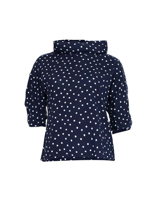 Bianca Popp Blue Puff Blouse With Collar