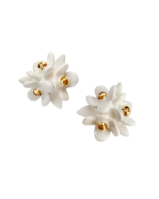 Sculp Metallic Don'T Forget Me Flower Stud Earrings