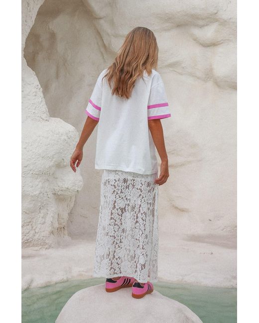 Palm Collective White Neutrals Balboa Lace Skirt