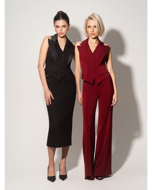 Tia Dorraine Black Single-Breasted Waistcoat & Skirt Set